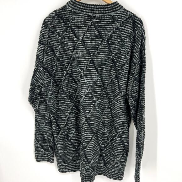 FIUME Made in Italy Vintage Mens Wool Blend Diamond Knit Sweater Size XXL - Picture 2 of 7